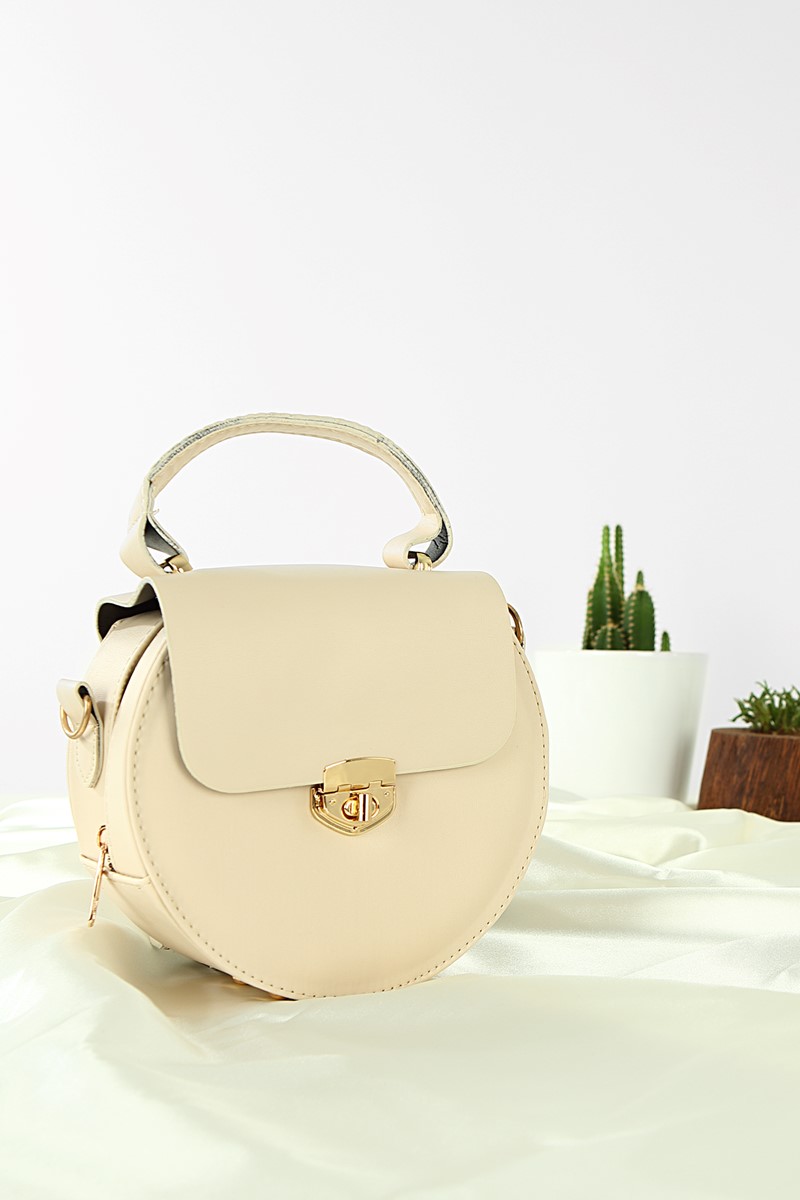 Forentina Kadın Krem Askılı Omuz Çantası PS2043