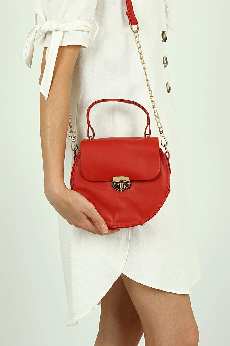 Forentina Kadın Kırmızı Askılı Omuz Çantası PS2044