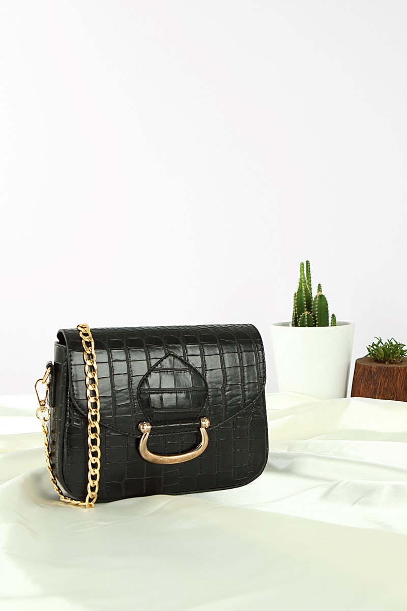 Forentina Siyah Kadın Askılı Omuz Çantası PS2061