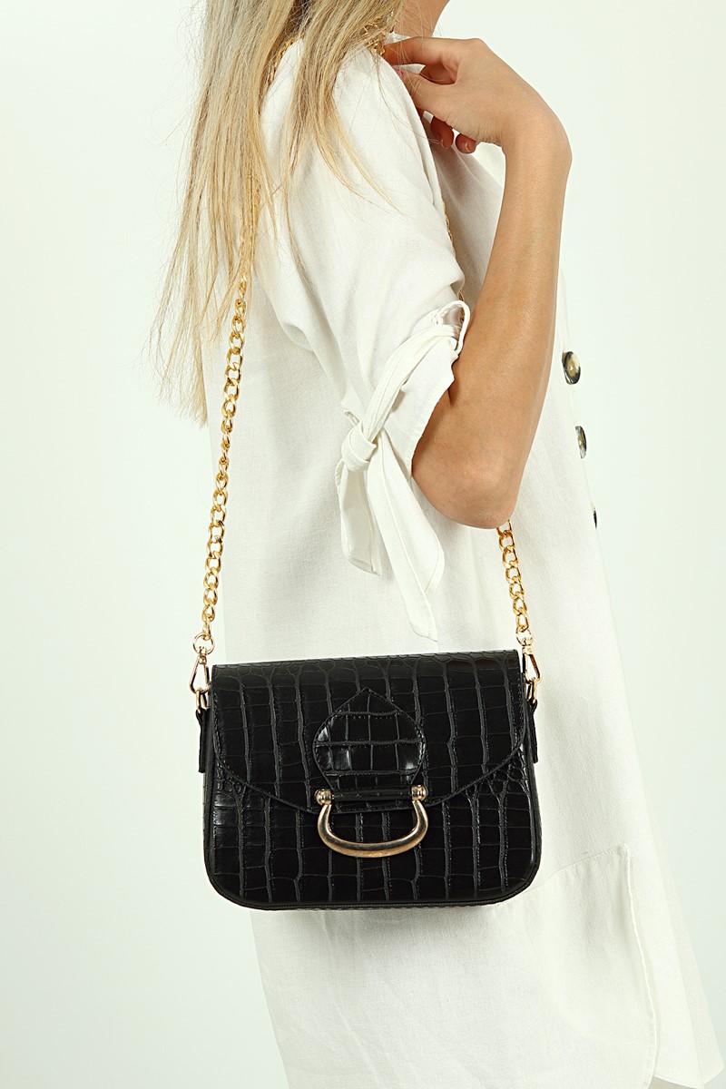 Forentina Siyah Kadın Askılı Omuz Çantası PS2061