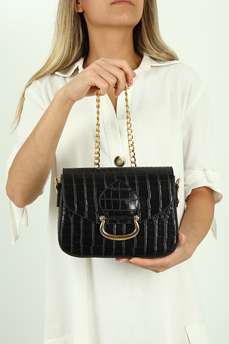 Forentina Siyah Kadın Askılı Omuz Çantası PS2061