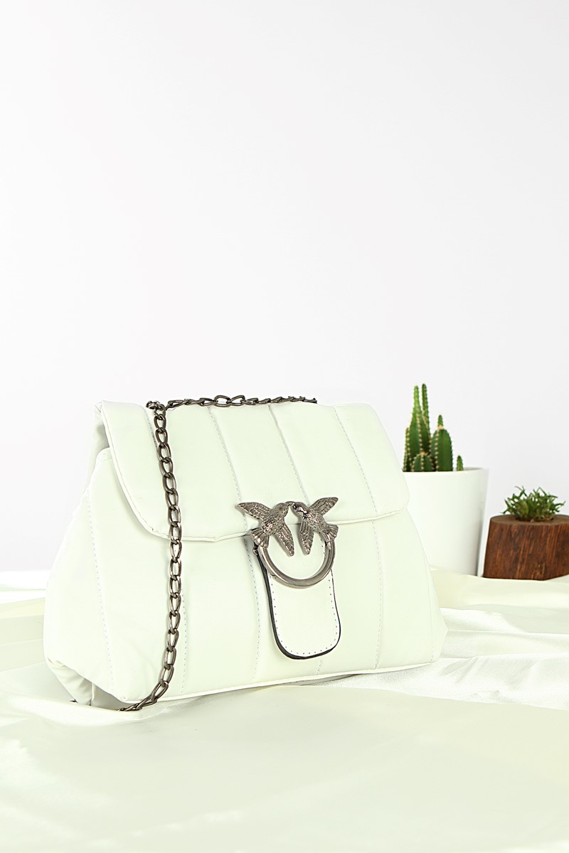 Forentina Kadın Beyaz Askılı Omuz Çantası PS2067