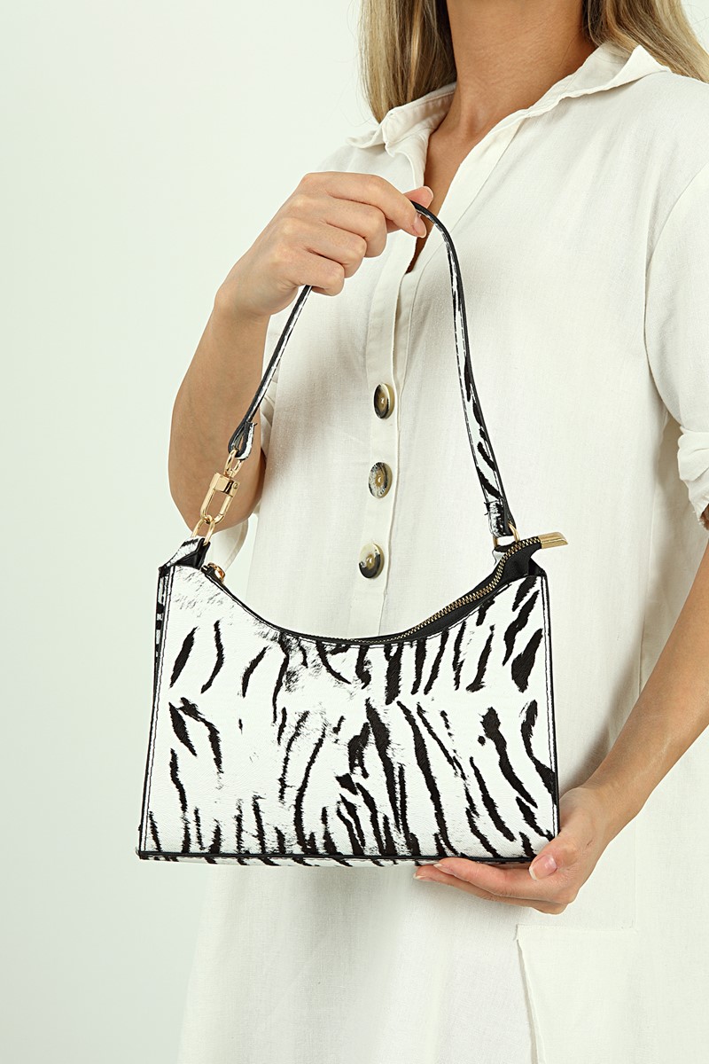 Forentina Kadın Zebra Desenli El Çantası PS2069