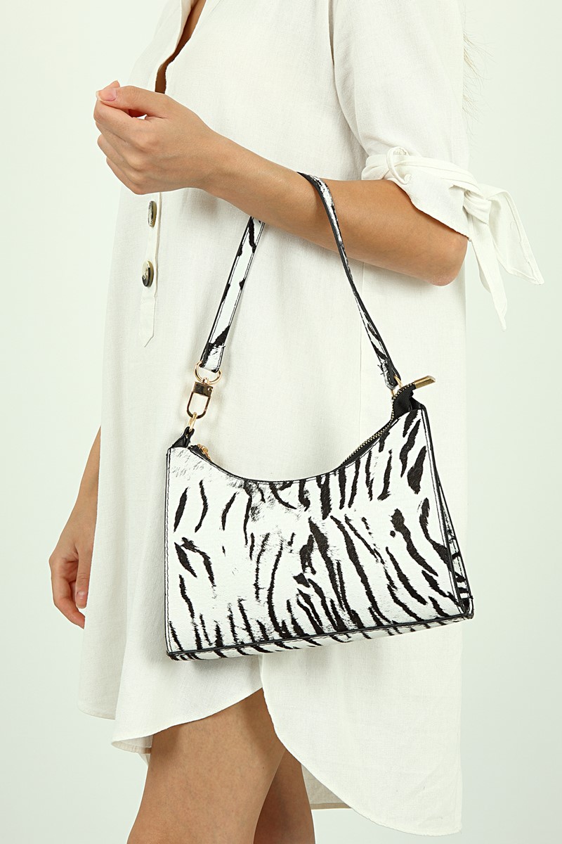 Forentina Kadın Zebra Desenli El Çantası PS2069