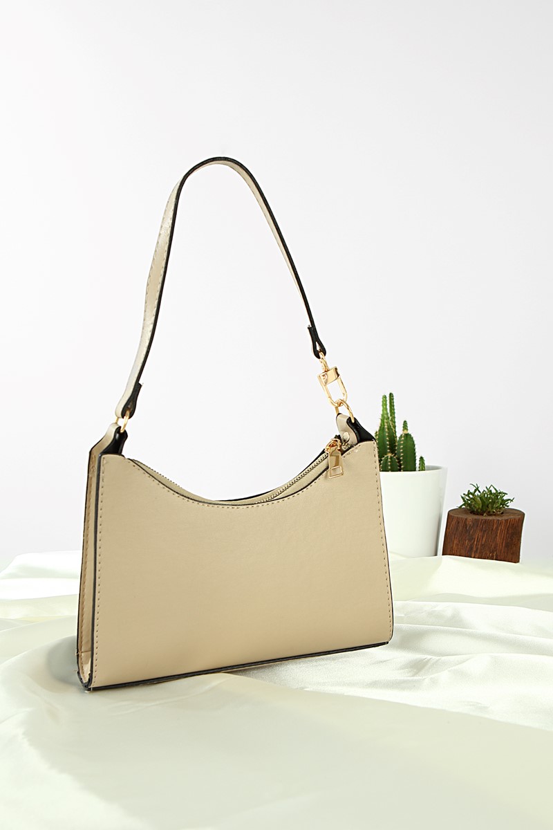 Forentina Krem Kadın Askılı Omuz Çantası PS2073