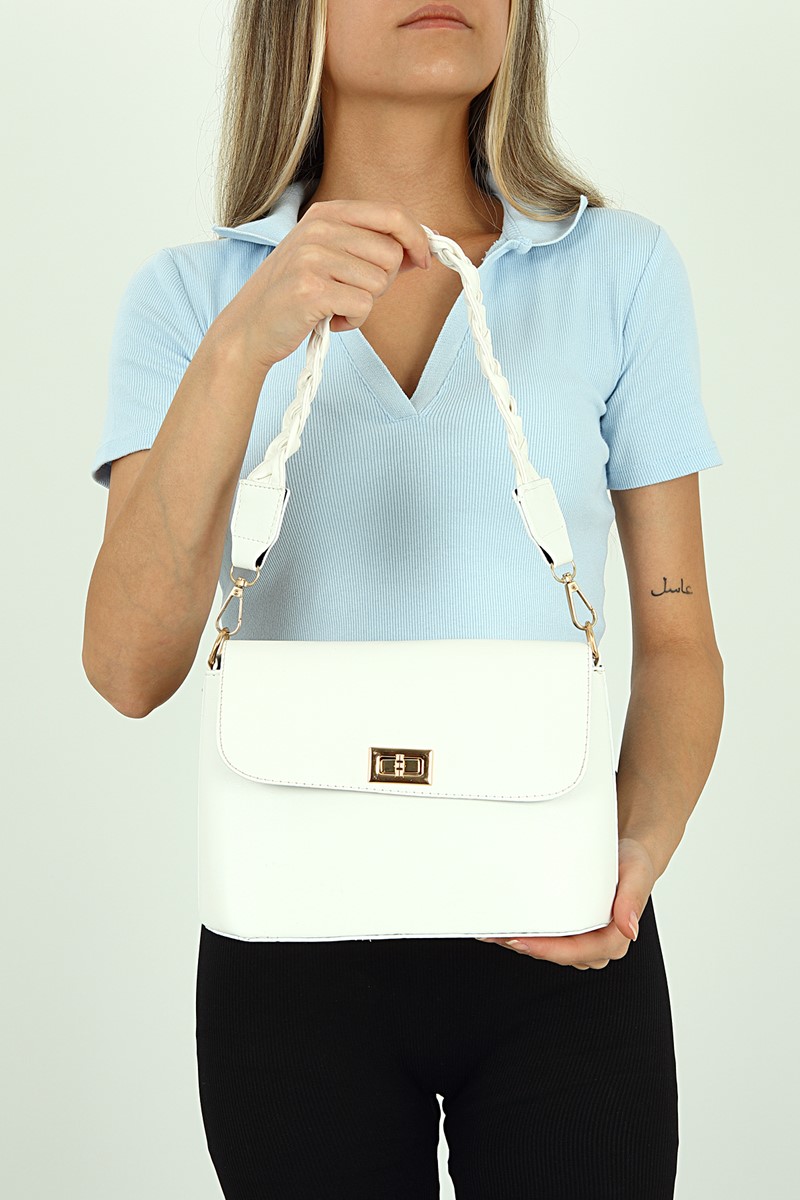 Forentina Beyaz Kadın Askılı Omuz Çantası PS2074