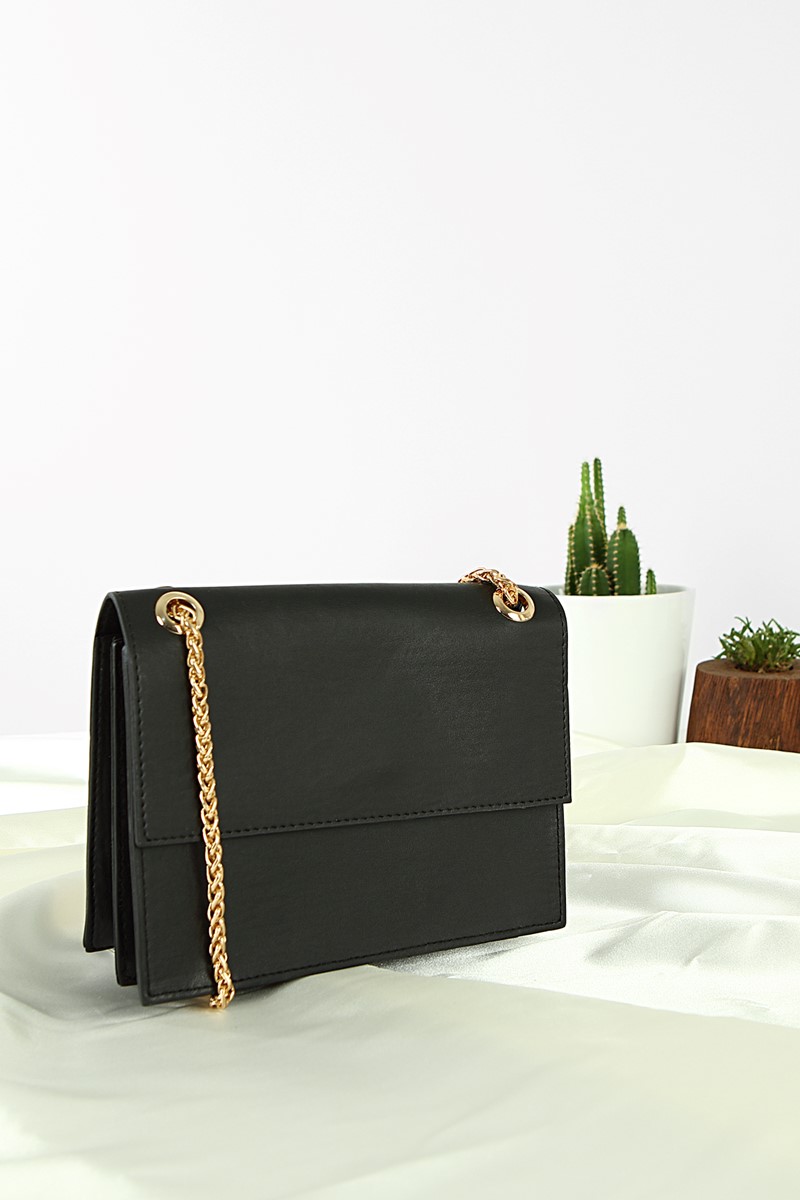 Forentina Kadın Siyah Askılı Omuz Çantası PS2076