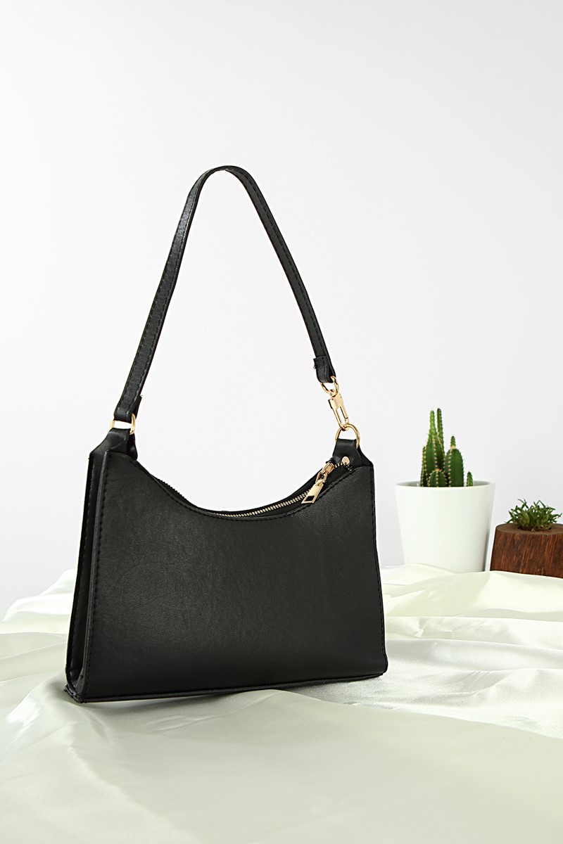 Forentina Kadın Siyah Askılı Omuz Çantası PS2078