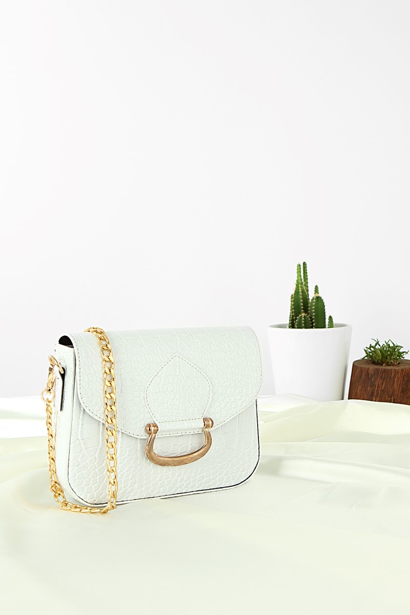 Forentina Kadın Beyaz Askılı Omuz Çantası PS2080