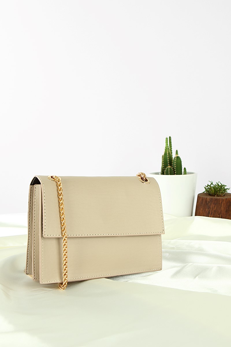 Forentina Kadın Krem Askılı Omuz Çantası PS2083