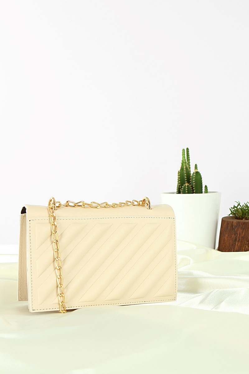 Forentina Krem Kadın Askılı Omuz Çantası PS2084