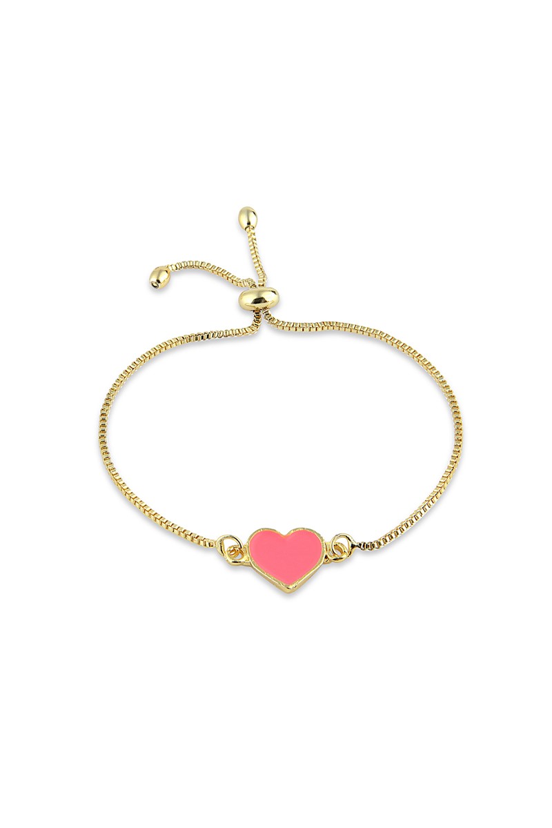 Forentina Kadın Pembe Mineli Kalp Bileklik PS2124