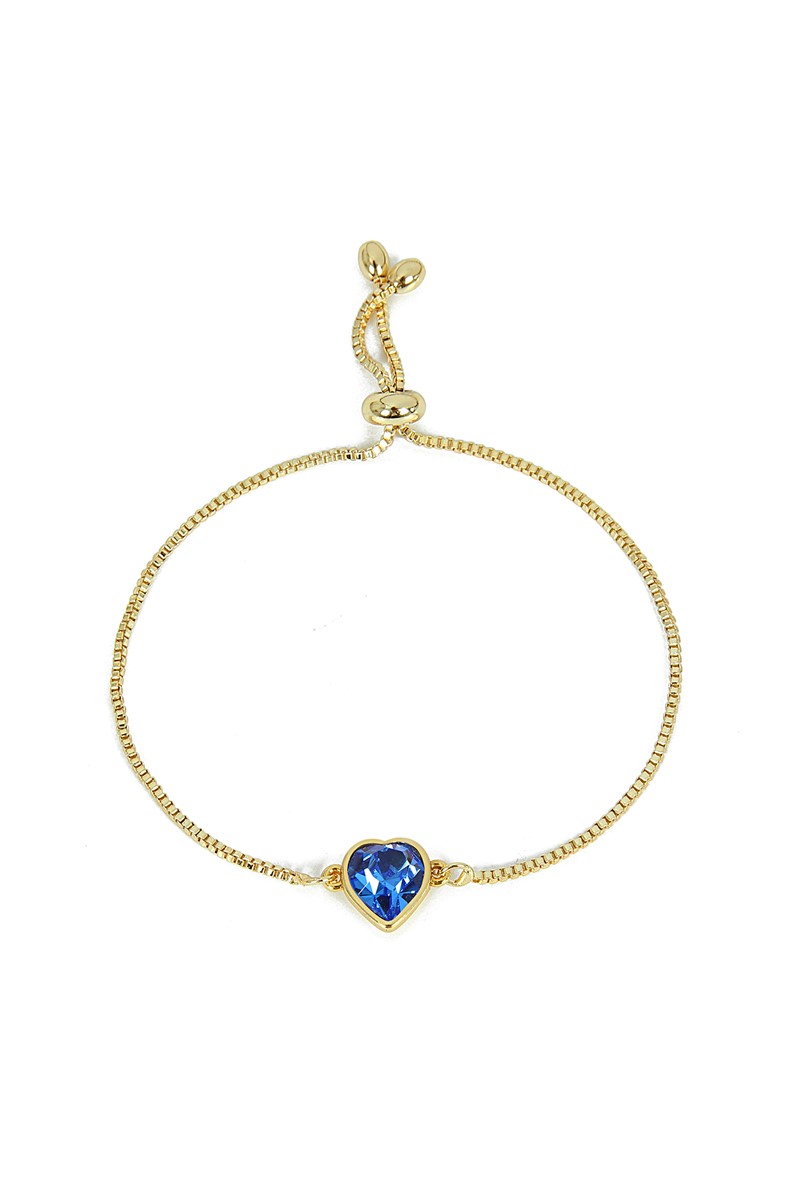 Forentina Kadın Lacivert Taşlı Kalp Bileklik PS2143