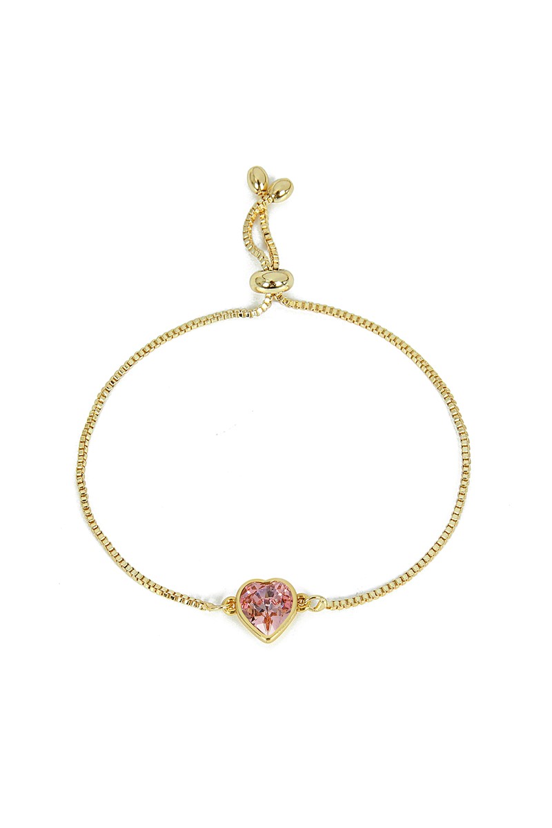 Forentina Kadın Pembe Kalp Kesim Bileklik PS2144