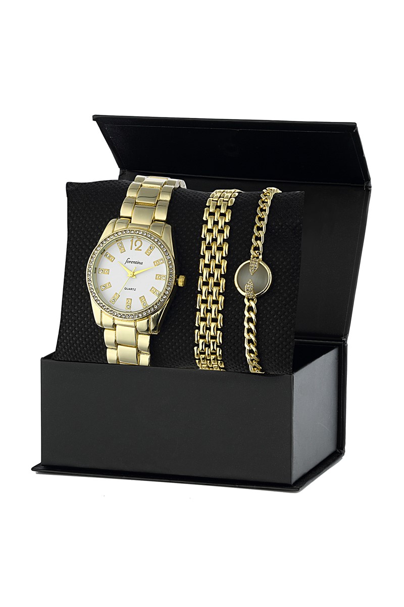 Forentina Kadın Kol Saati 2 Bileklik Kombin Hediye Set PS2229