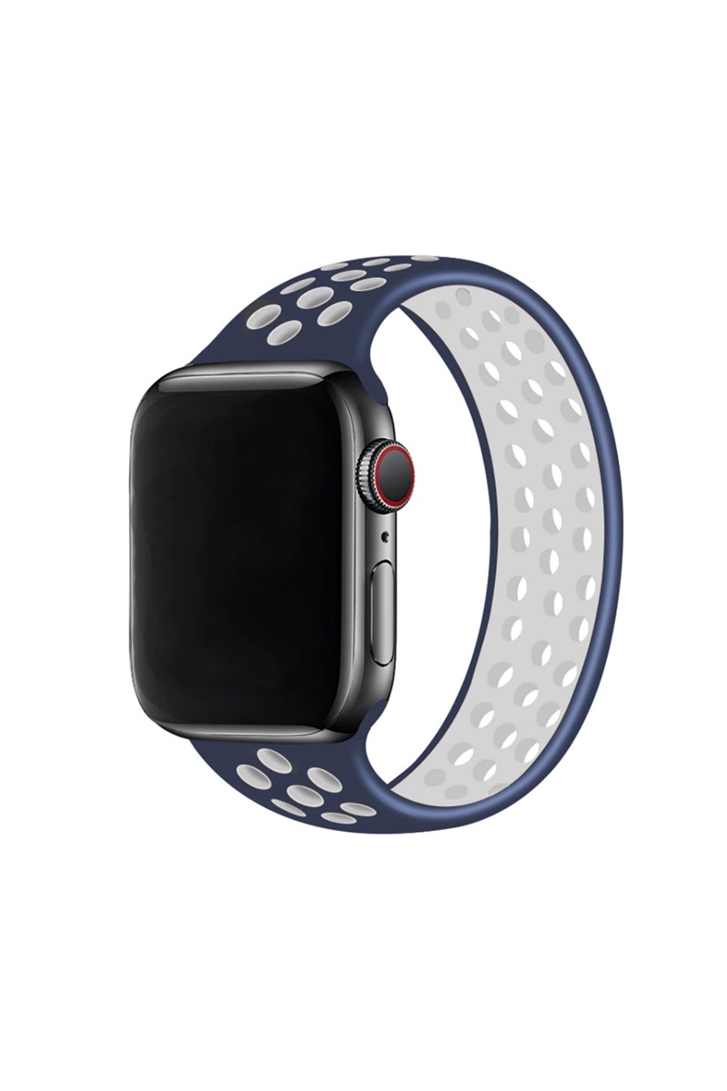 Forentina İwatch Lacivert Beyaz Spor Kordon 42 mm 44mm Uyumlu PS2262