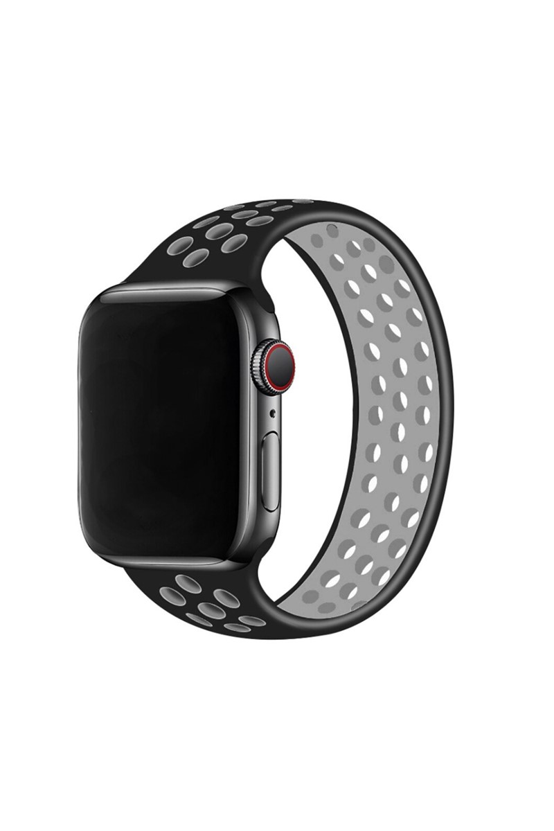 Forentina İwatch Siyah Beyaz Spor Kordon 42mm 44mm Uyumlu PS2273