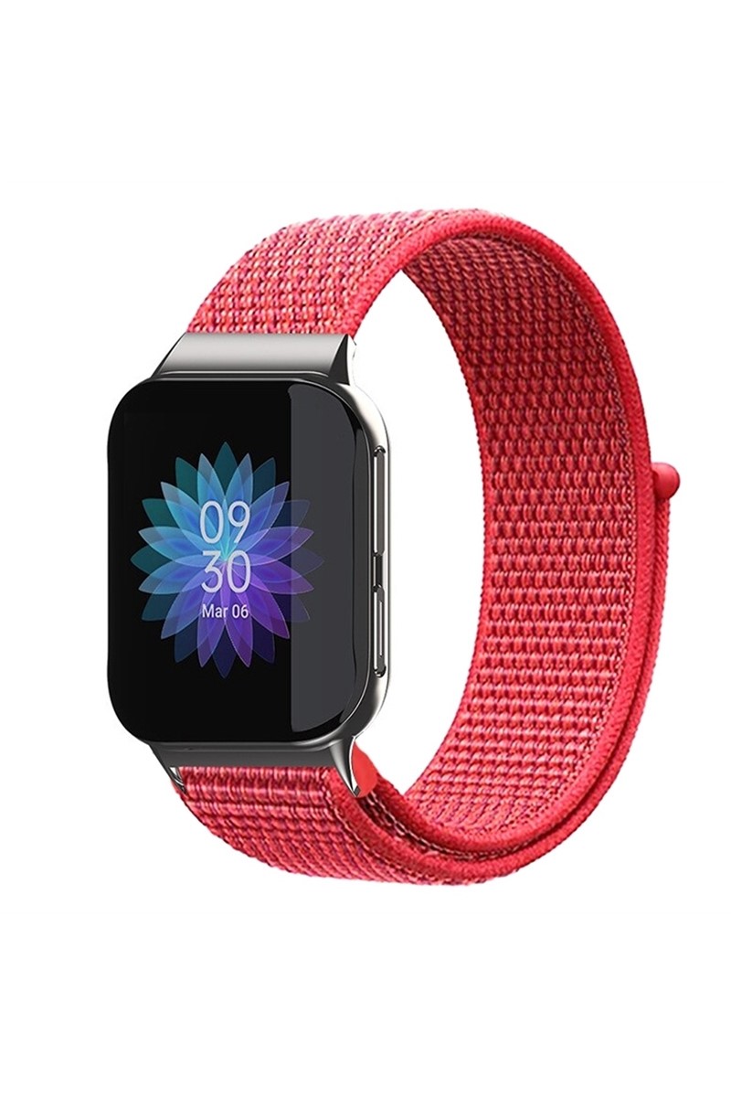 Forentina İwatch kırmızı Kumaş Spor Kordon 38 mm 40mm Uyumlu PS2276