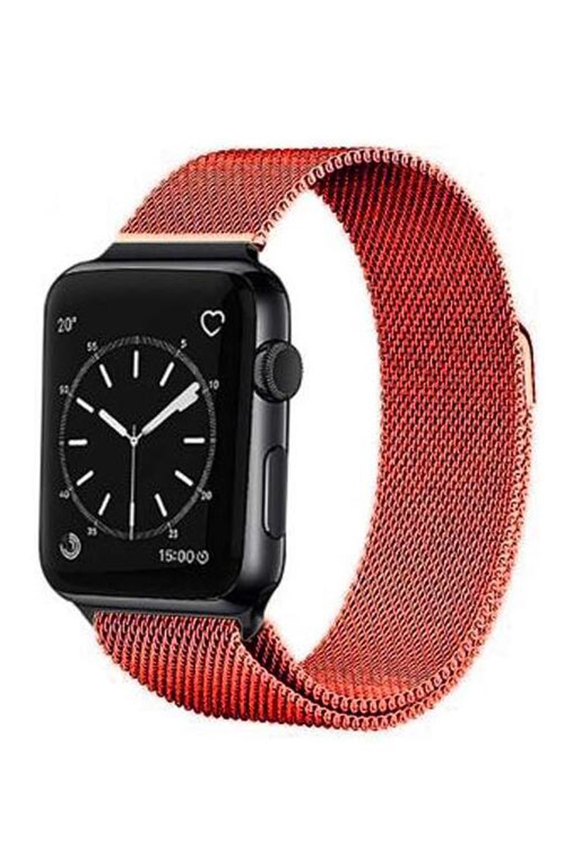 Forentina İwatch Kırmızı Metal Mıknatıslı Kordon 38mm 40mm Uyumlu PS2279