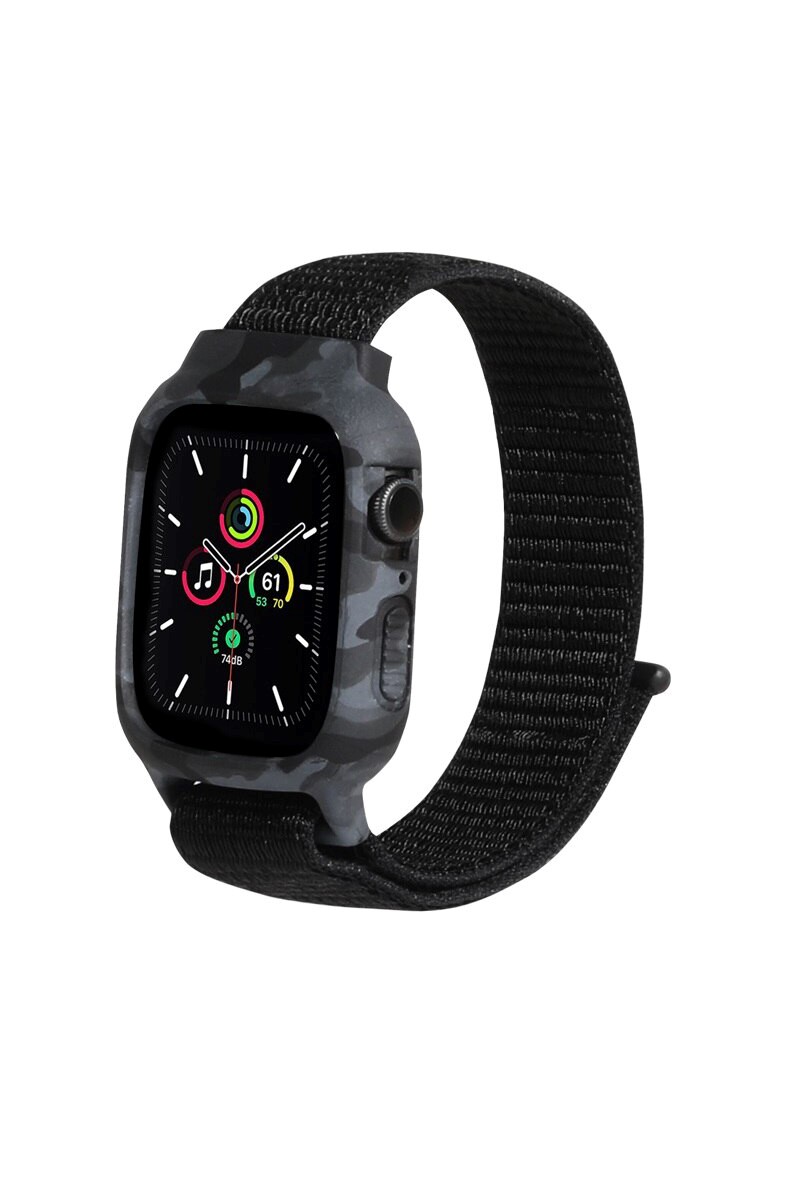 İwatch 42/44MM Çerçeve Korumalı Kamuflaj Desenli Spor Loop Kordon PS2288