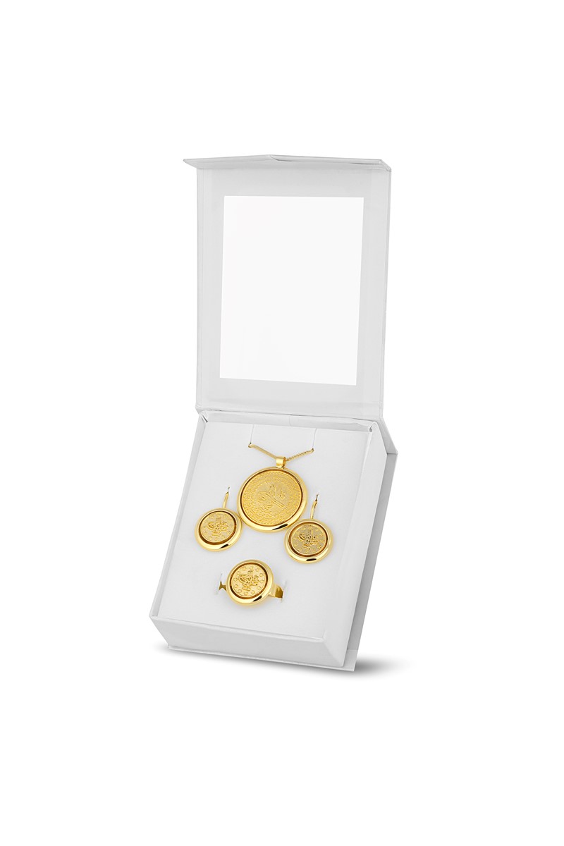 Forentina Tuğra Kolye Küpe Yüzük Takı Seti PS2312