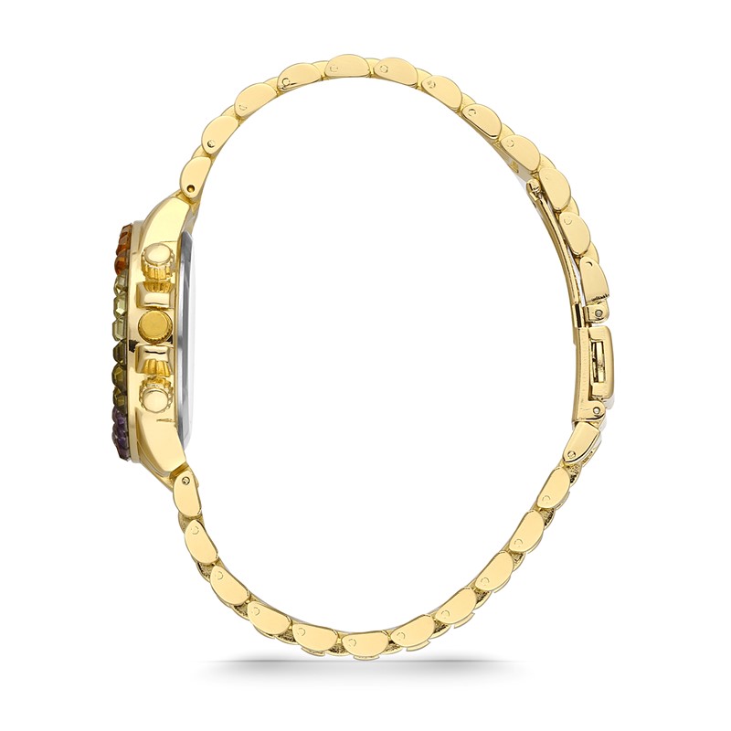 Forentina Renkli Taşlı Kombin Saat Seti Hediye Set PS2337