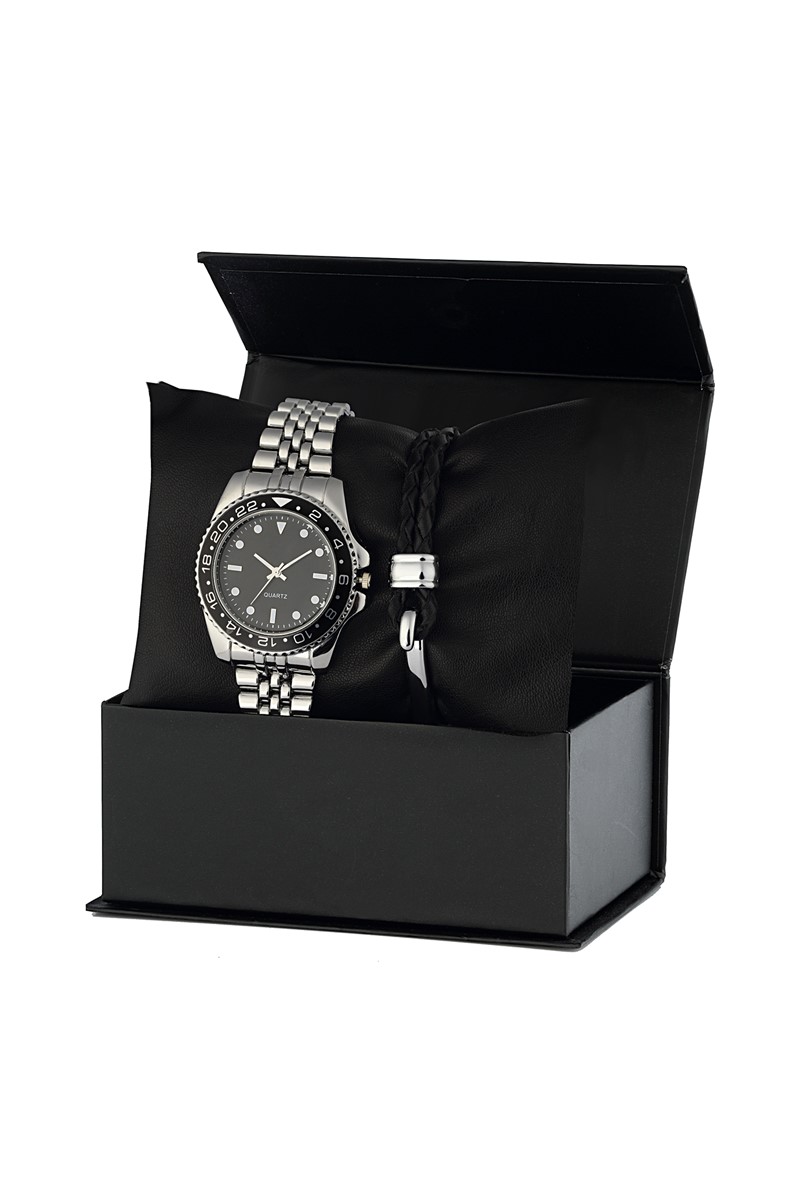 Forentina Erkek Metal Kol Saati Bileklik Kombin Set PS2353