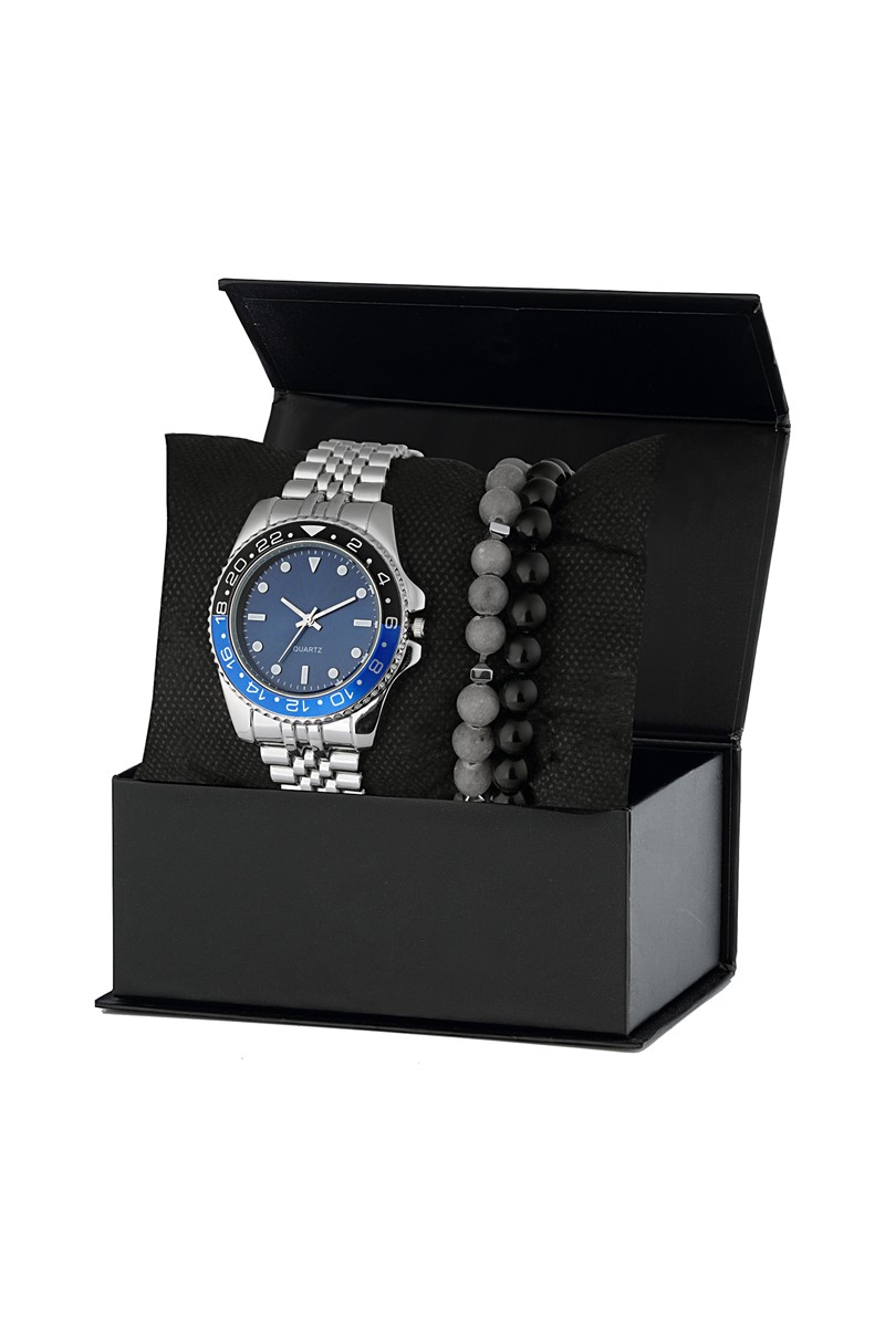 Forentina Erkek Metal Kol Saati 2 Bileklik Kombin Set PS2354