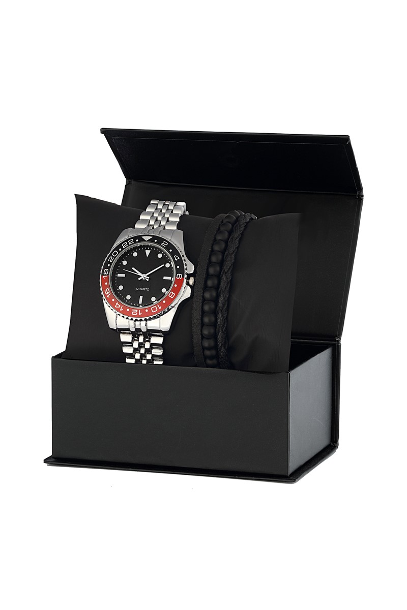 Forentina Erkek Metal Kol Saati Bileklik Kombin Set PS2355