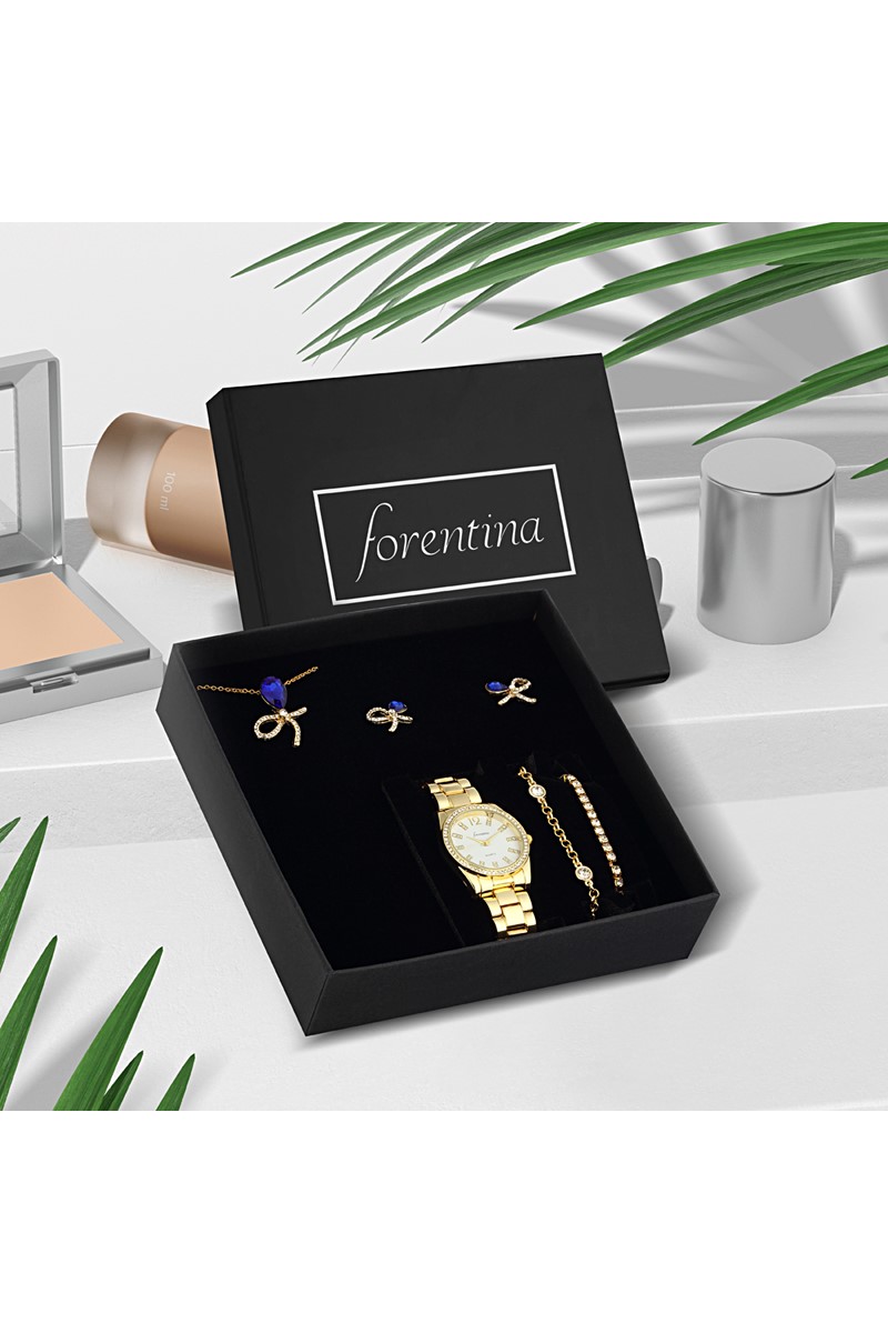 Forentina Kurdela Modeli Takı Set - Saat Kombin Hediye Set PS2359