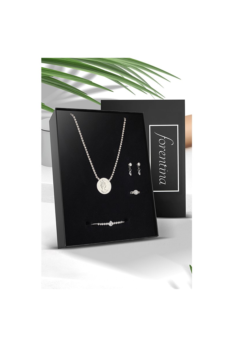 Forentina Zirkon Taşlı Düğün Takı Seti PS2383