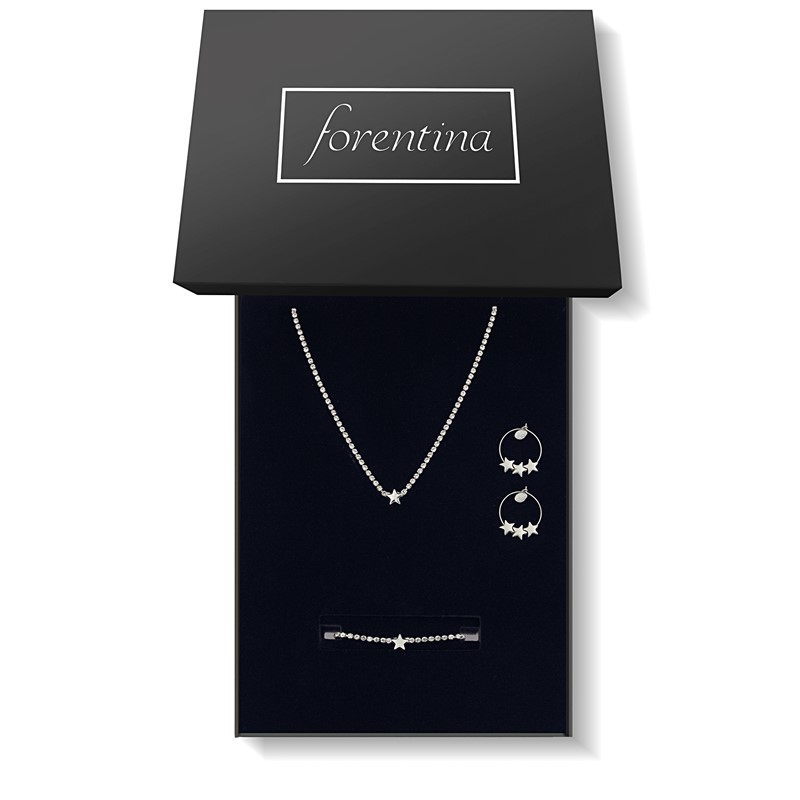 Forentina Yıldızlı Kolye Küpe Bileklik Takı Seti PS2385