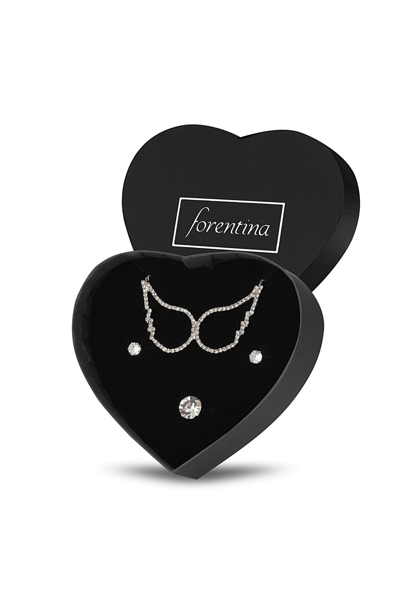 Forentina Gümüş Kaplama Kolye Küpe Yüzük Takı Seti PS2394