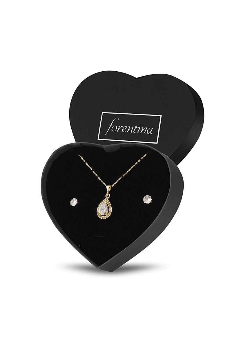 Forentina Zirkon Kolye Tektaş Küpe PS2414