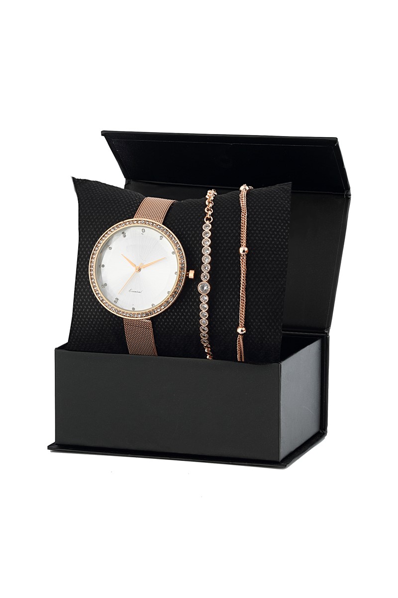 Forentina Rose Bayan Kol Saati 2 Bileklik Kombin Set PS2423