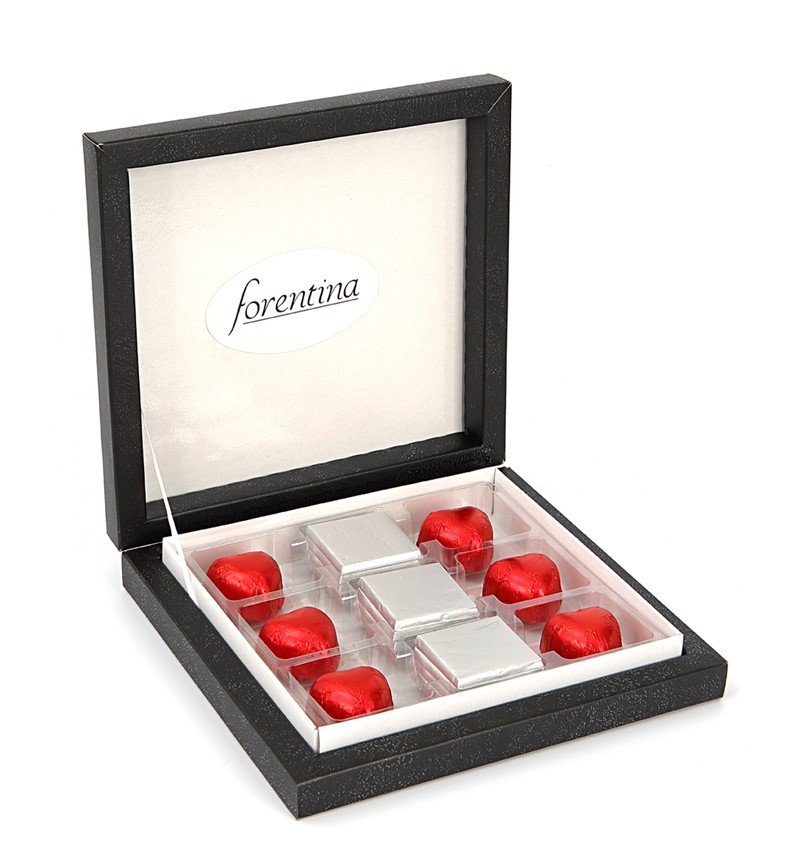 Forentina Zirkon Taşlı Kolye Küpe Yüzük - Çikolata Hediye Set PS2484