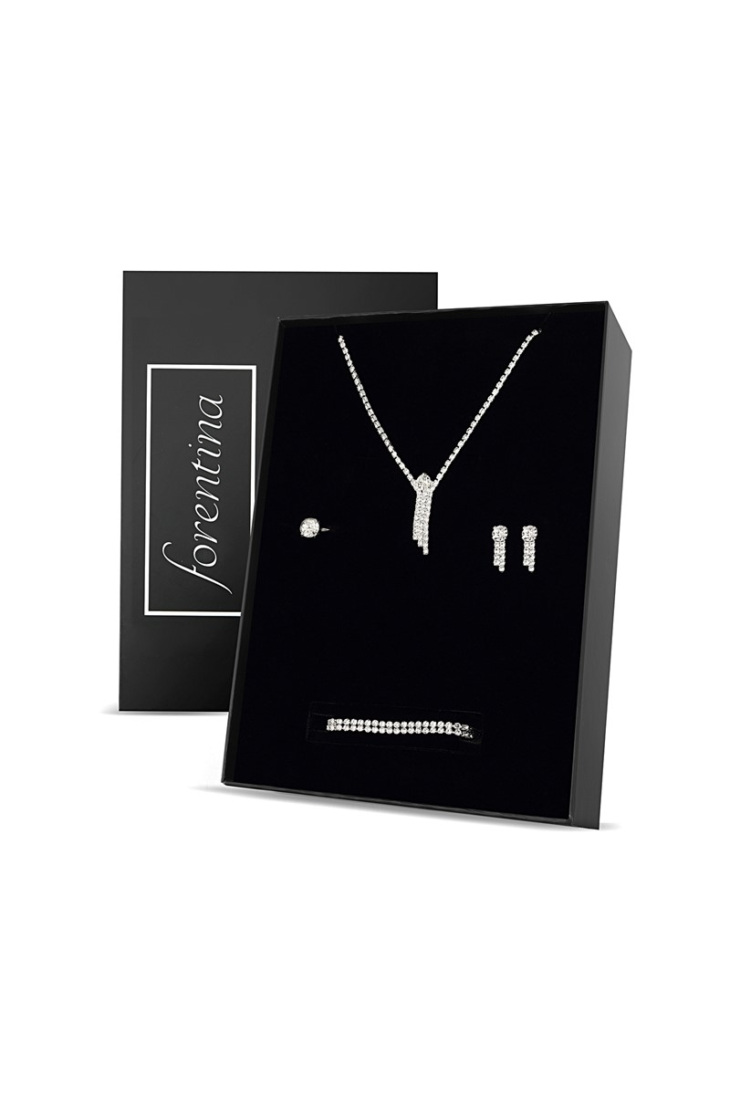 Forentina Zirkon Taşlı Tasarım Düğün Seti PS2499