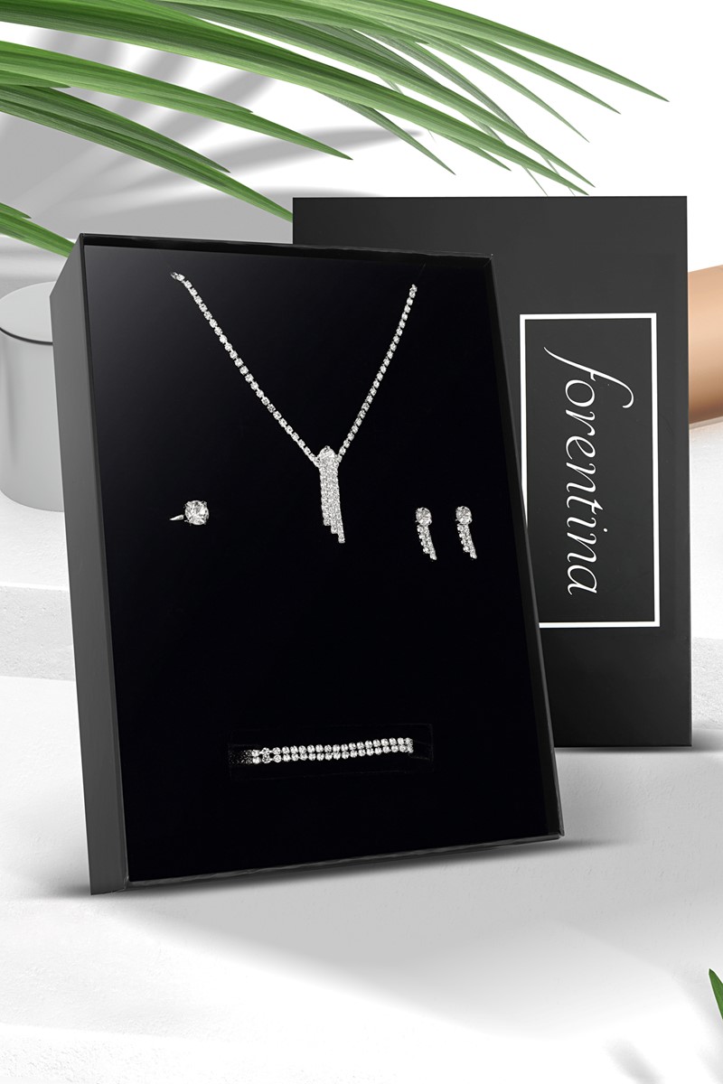 Forentina Zirkon Taşlı Tasarım Düğün Seti PS2499