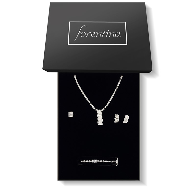 Forentina Gümüş Kaplama Zirkon Taşlı Düğün Seti PS2500