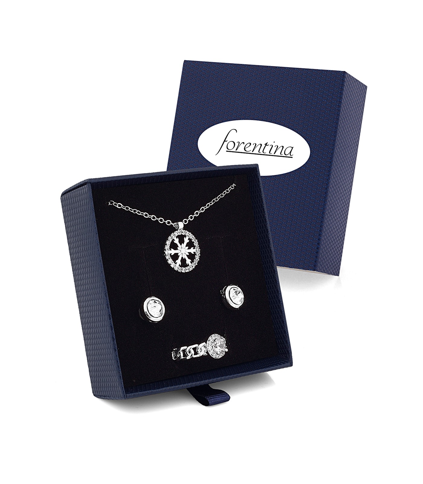 Forentina Kar Tanesi  Kolye Küpe Yüzük Takı Seti PS2504