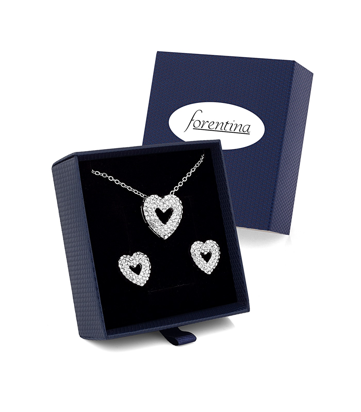 Forentina Gümüş Kaplama Kalpli Takı Seti PS2505