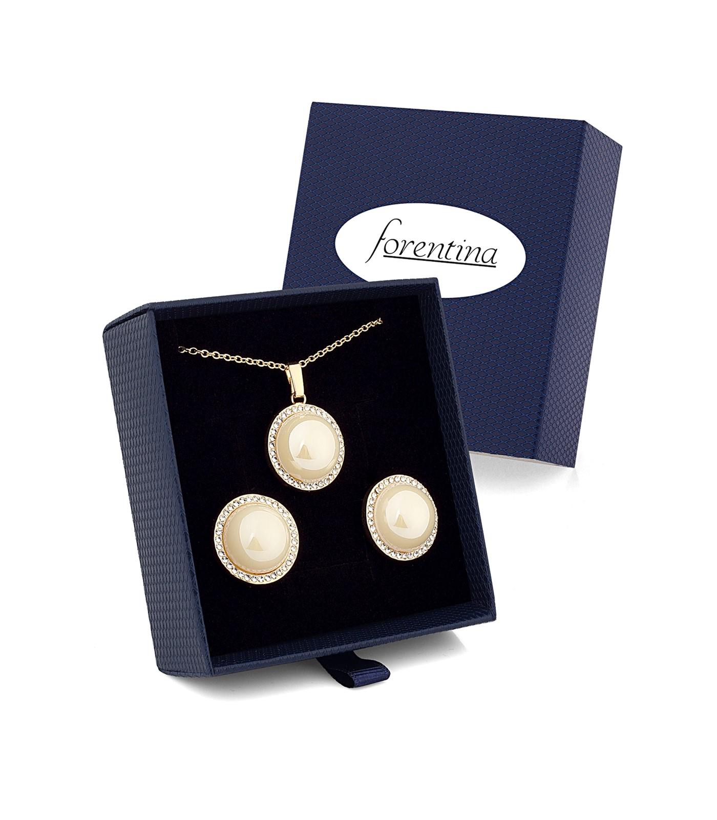Forentina Taşlı Kolye Küpe Takı Seti PS2507