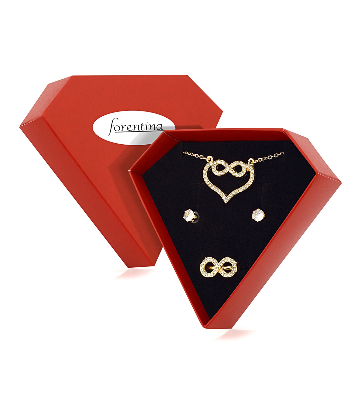 Forentina Kalpli Kolye Küpe Yüzük Takı Seti PS2513