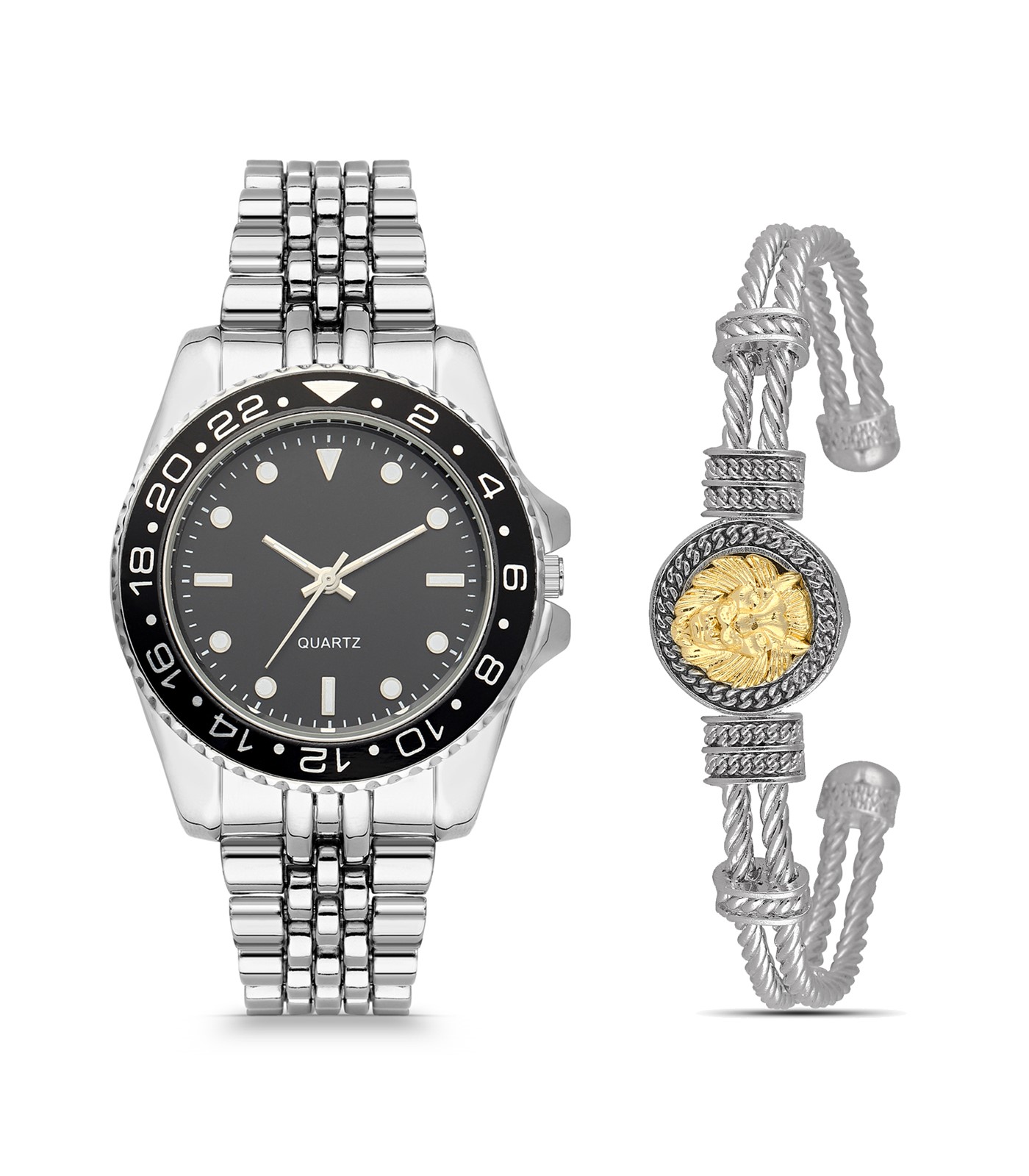 Forentina Erkek Metal Kol Saati - Bileklik Kombin Set PS2550