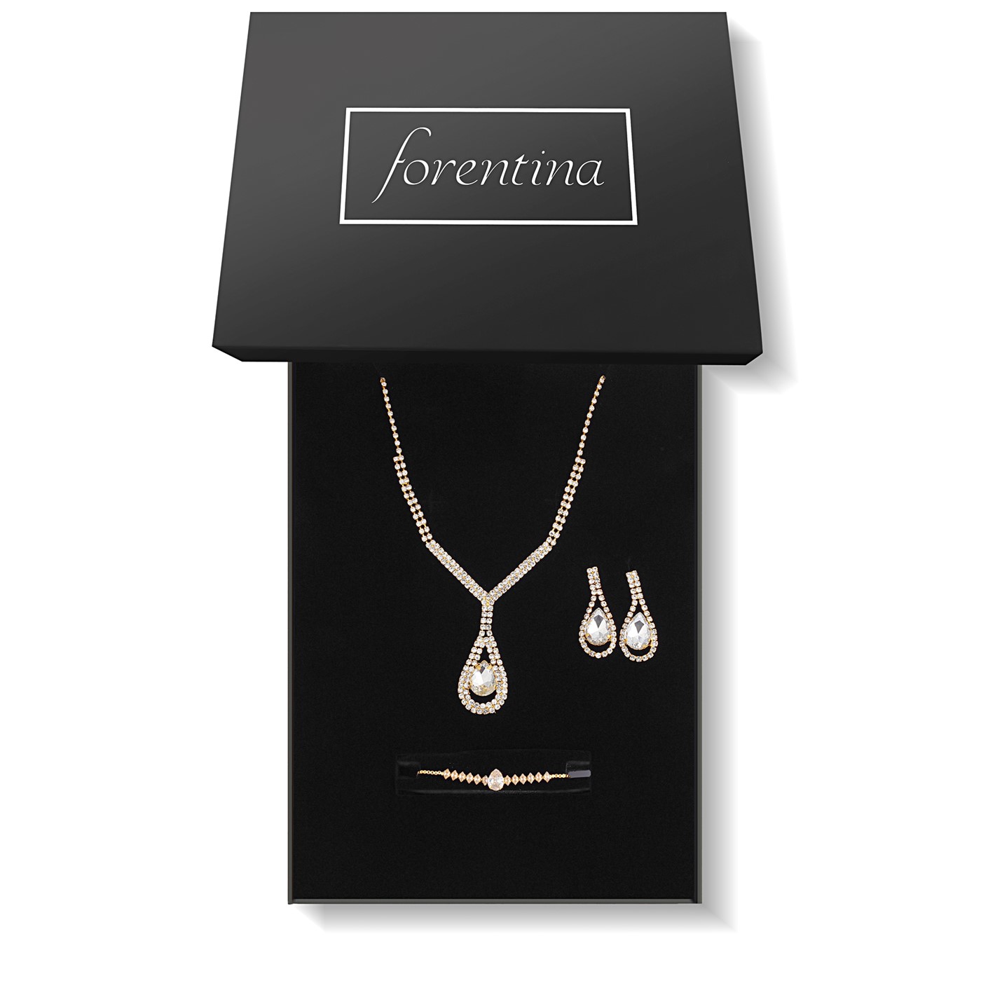 Forentina Altın Kaplama Zİrkon Taşlı Düğün Takı Seti PS2560