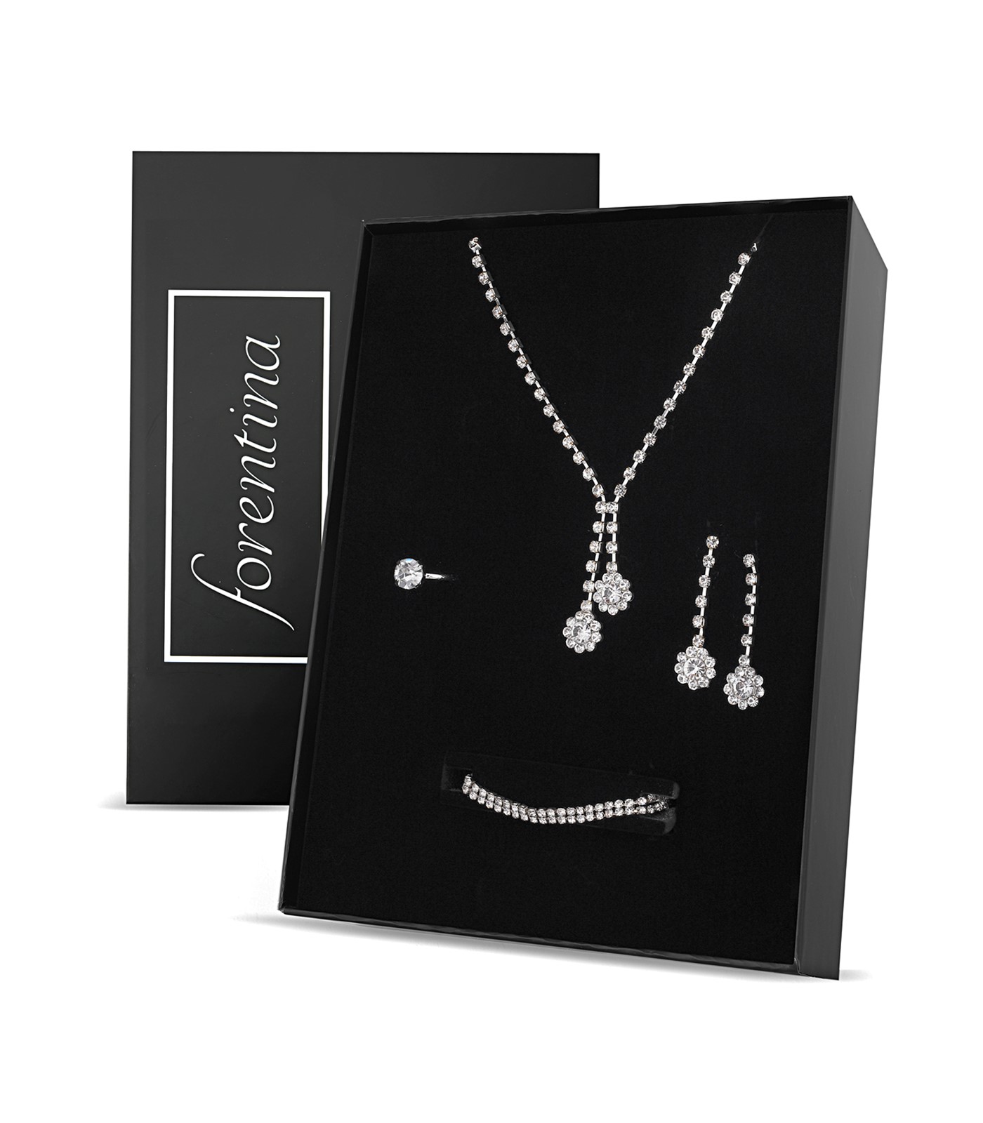 Forentina Gümüş Kaplama Zirkon Taşlı Takı Seti PS2564