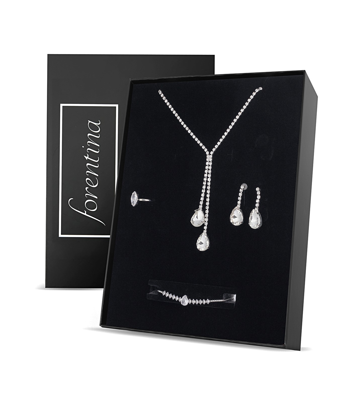 Forentina Gümüş Kaplama Sallantılı Düğün Seti PS2566