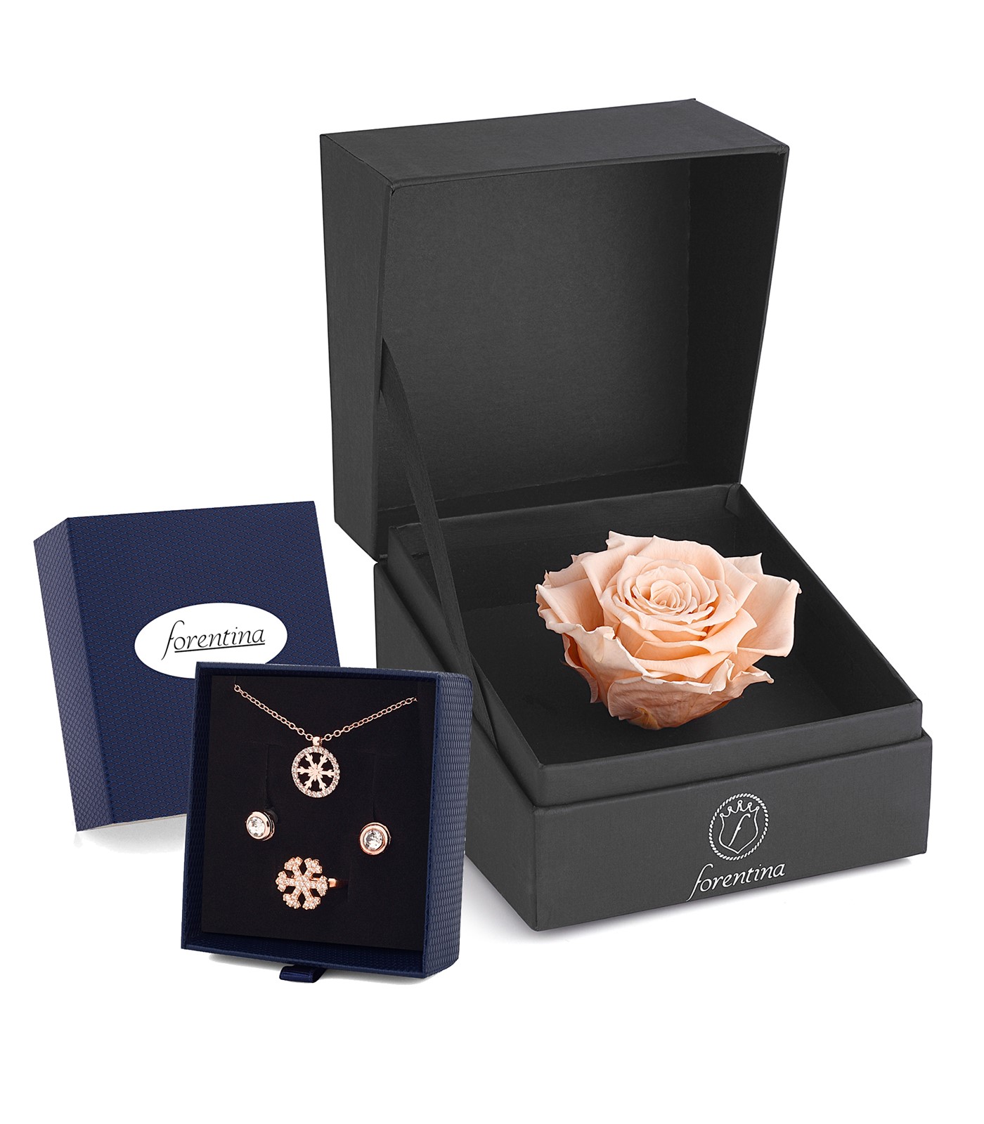 Forentina Rose Kar Tanesi Takı Seti Rose Solmayan Gül Hediye Set PS2601