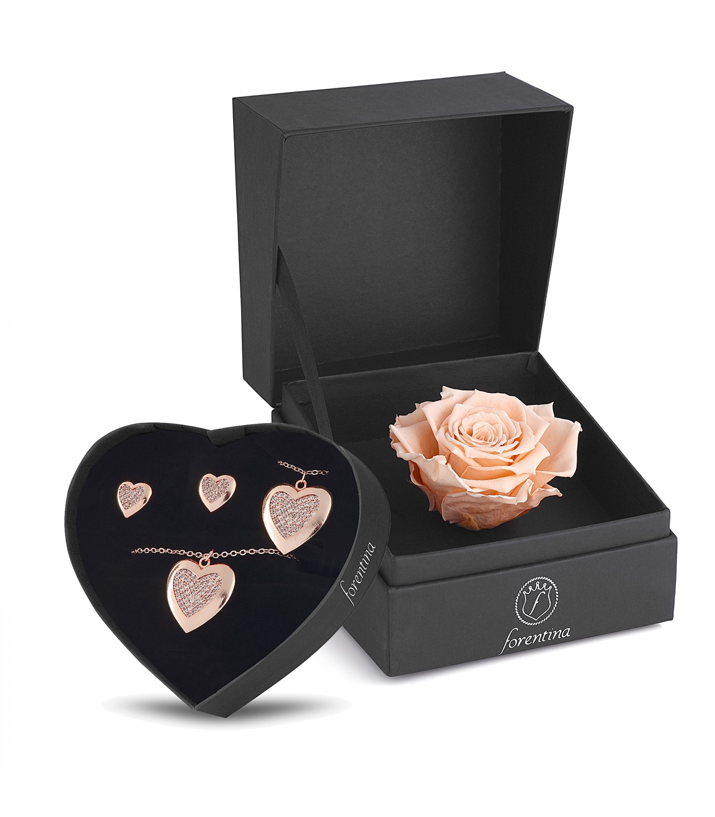 Forentina Rose Kalpli Takı Seti  Rose Solmayan Gül Hediye Set PS2602