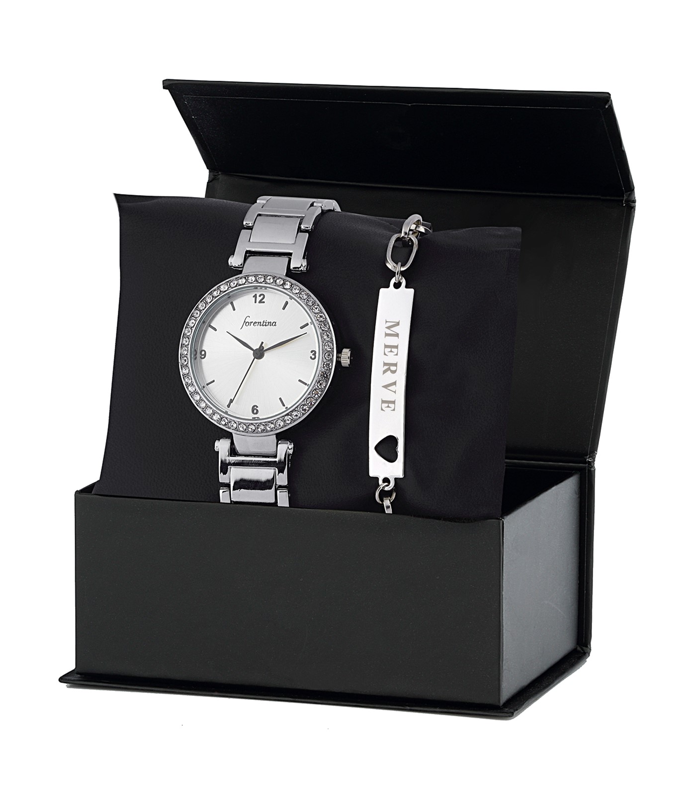 Forentina Metal Bayan Kol Saati Kişiye Özel Bileklik Kombin PS2619
